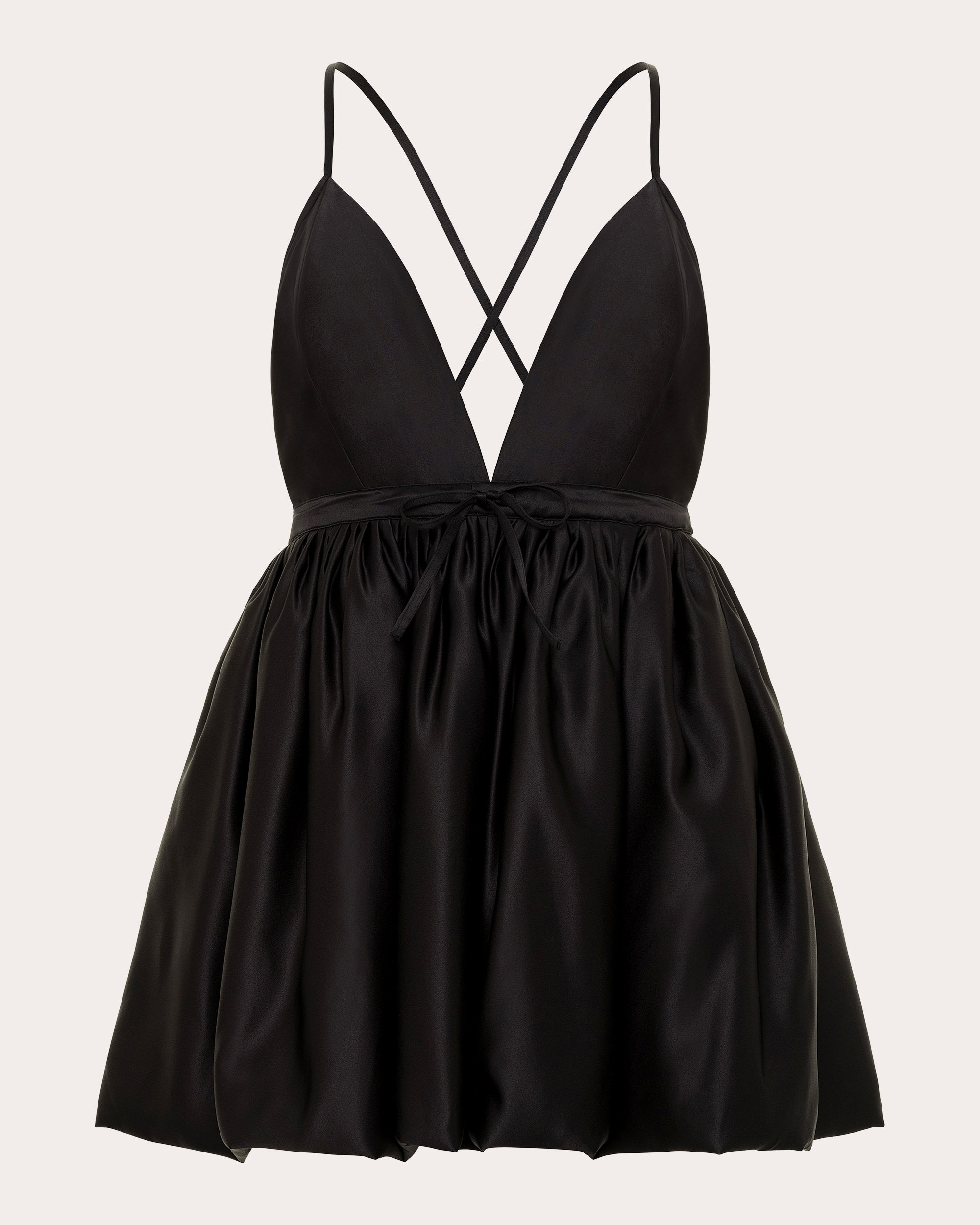 Martine Satin Bubble-Hem Mini Dress