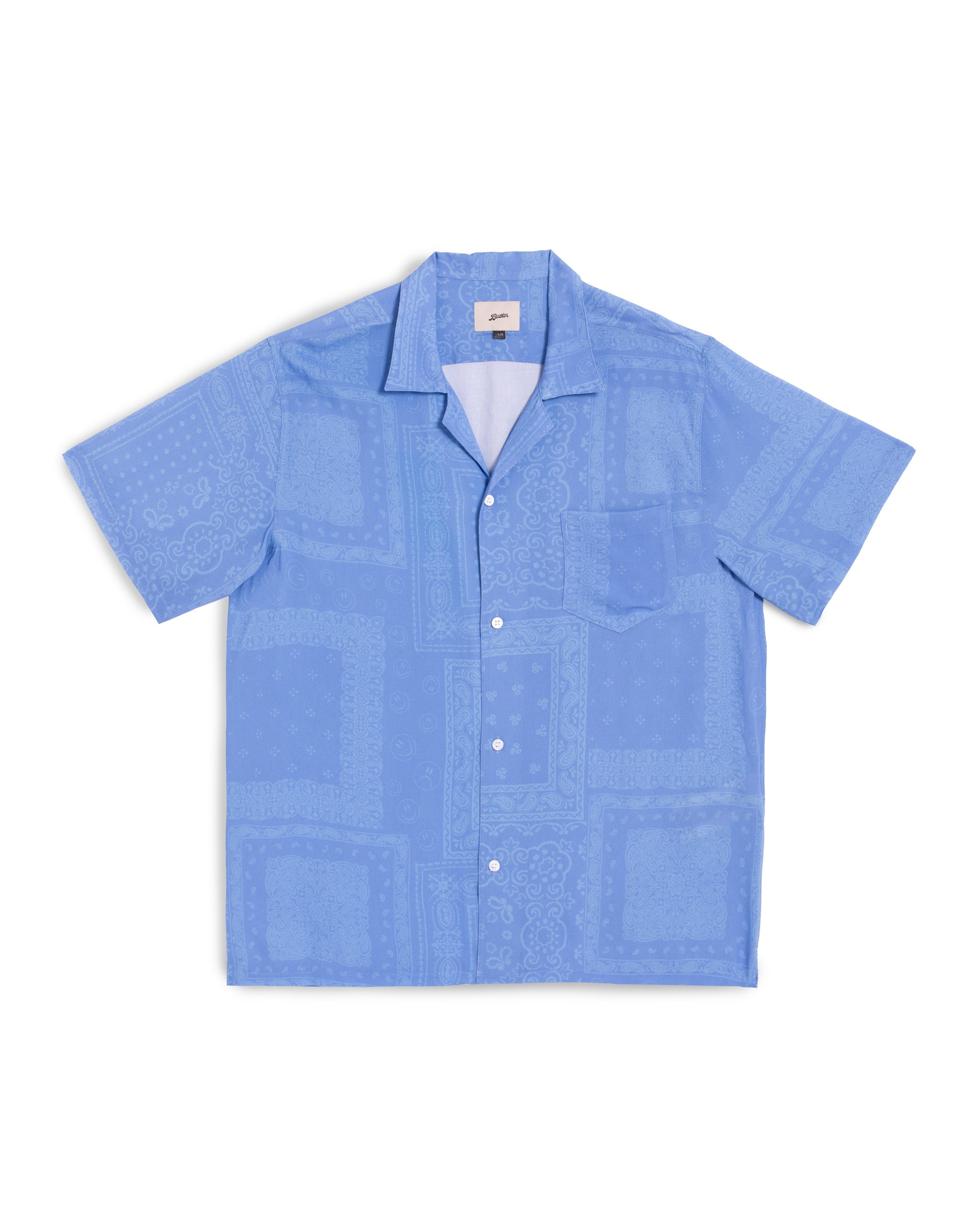 Cornflower Tonal Bandana Camp Shirt