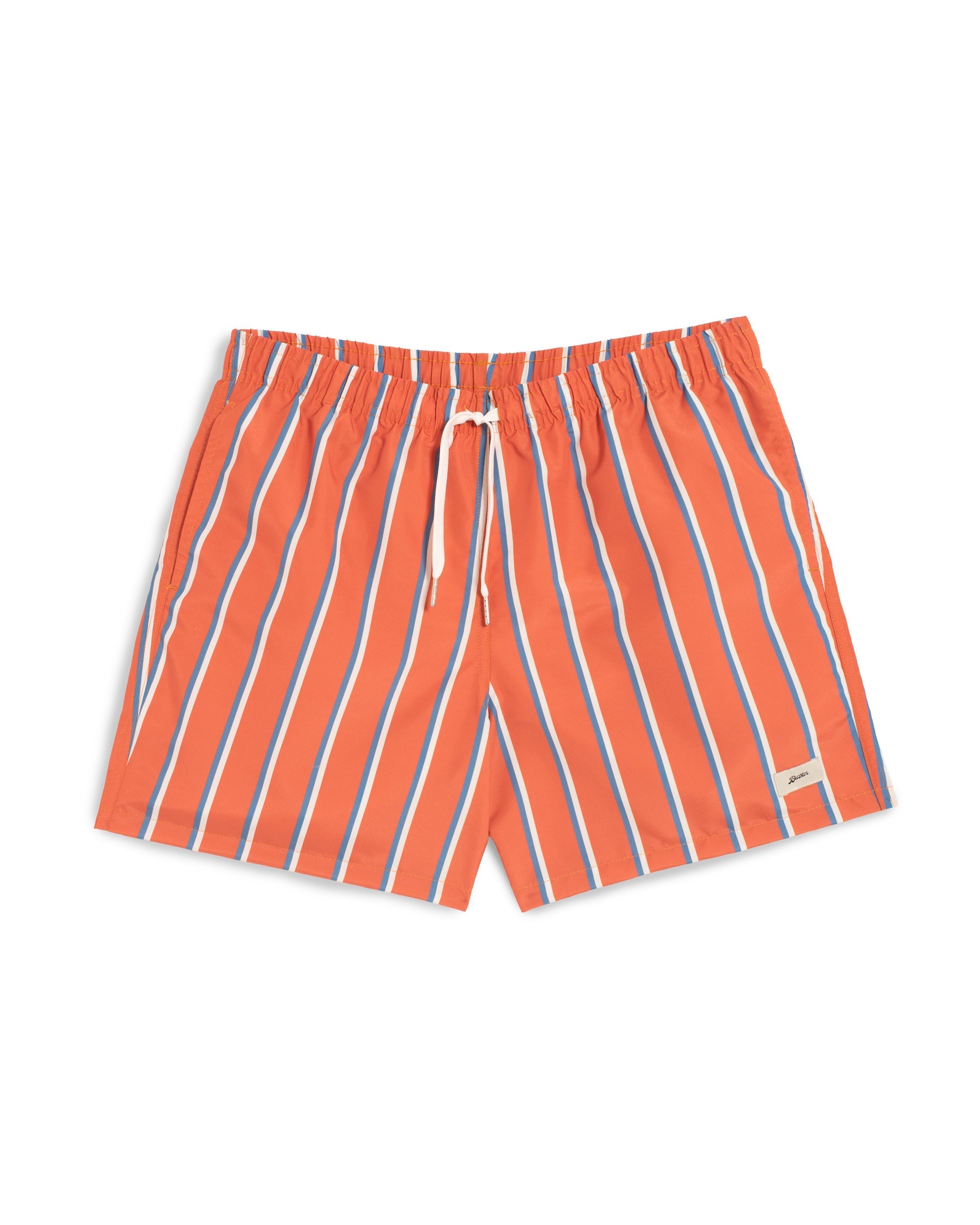Blue & White Fine Stripe Swim Trunk