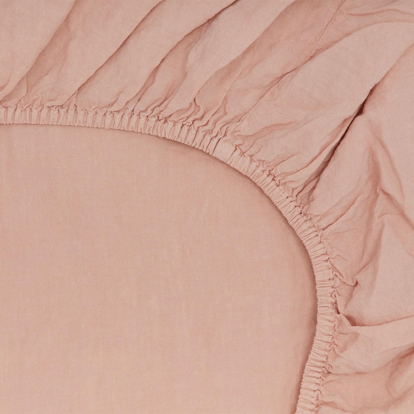 Simple Linen Fitted Sheet - Blush