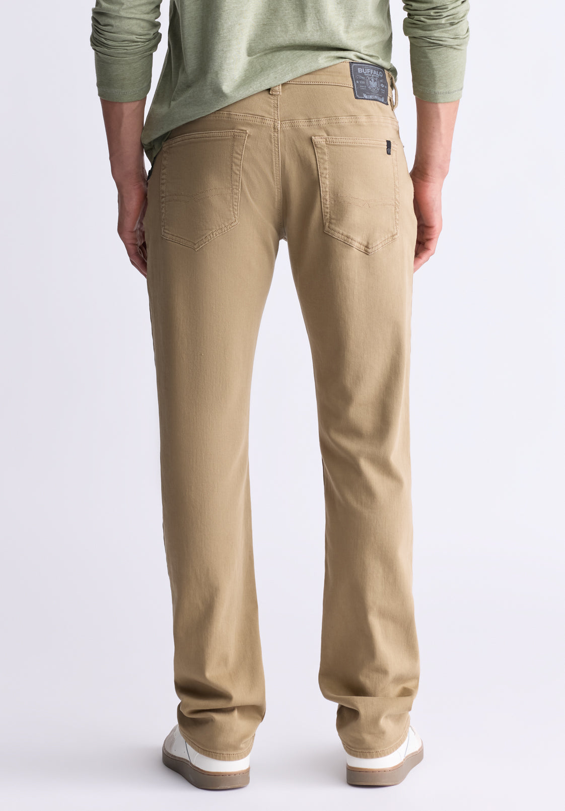 Six Men's Straight Freedom Flex Pants, Dark Beige - BM22939