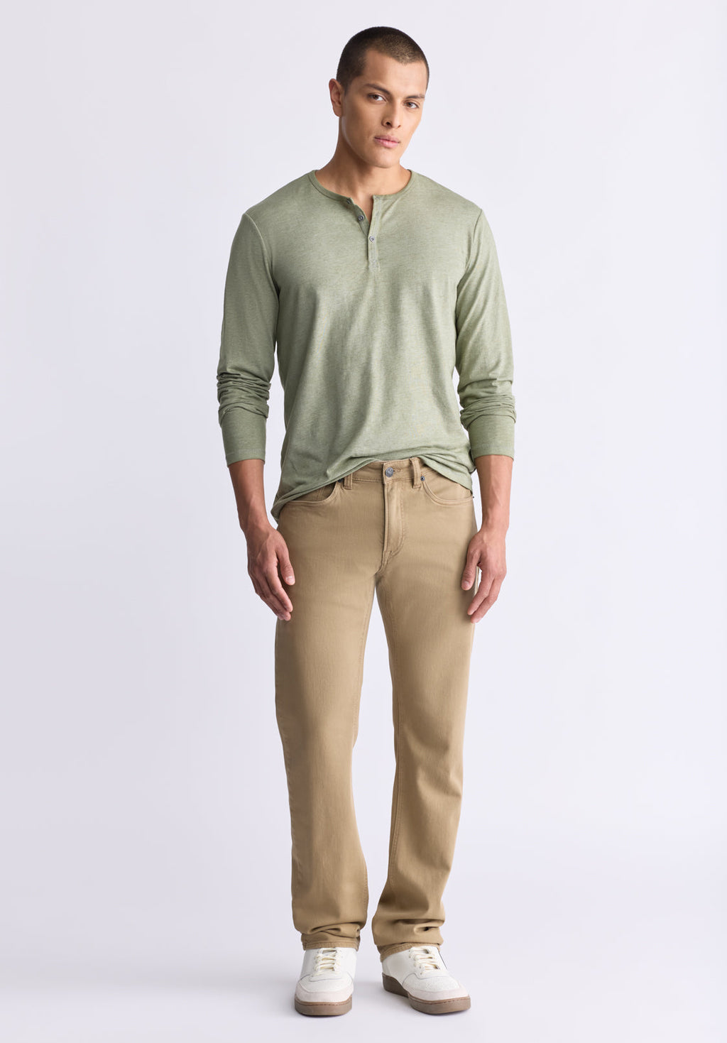Six Men's Straight Freedom Flex Pants, Dark Beige - BM22939