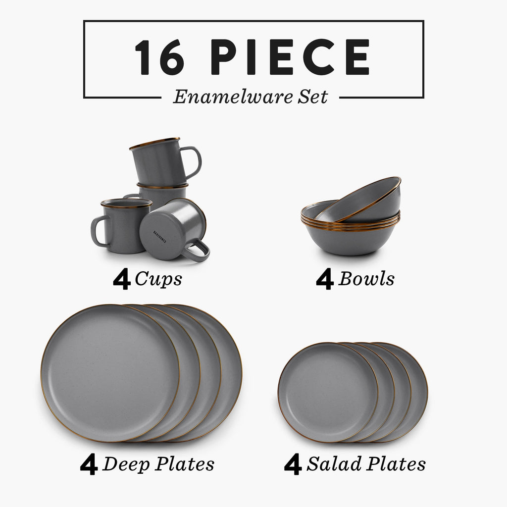 Enamelware Dining Collection - Slate Gray