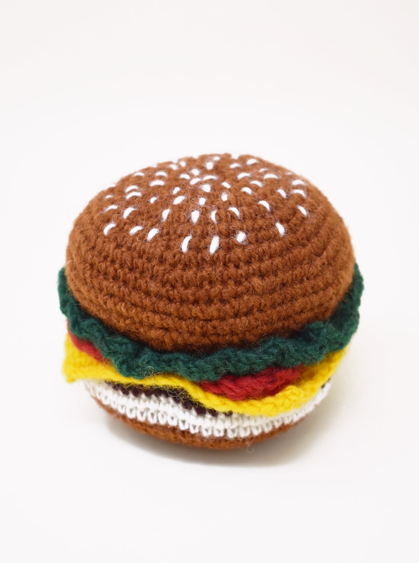 HAND KINT HAMBURGER DOG TOY