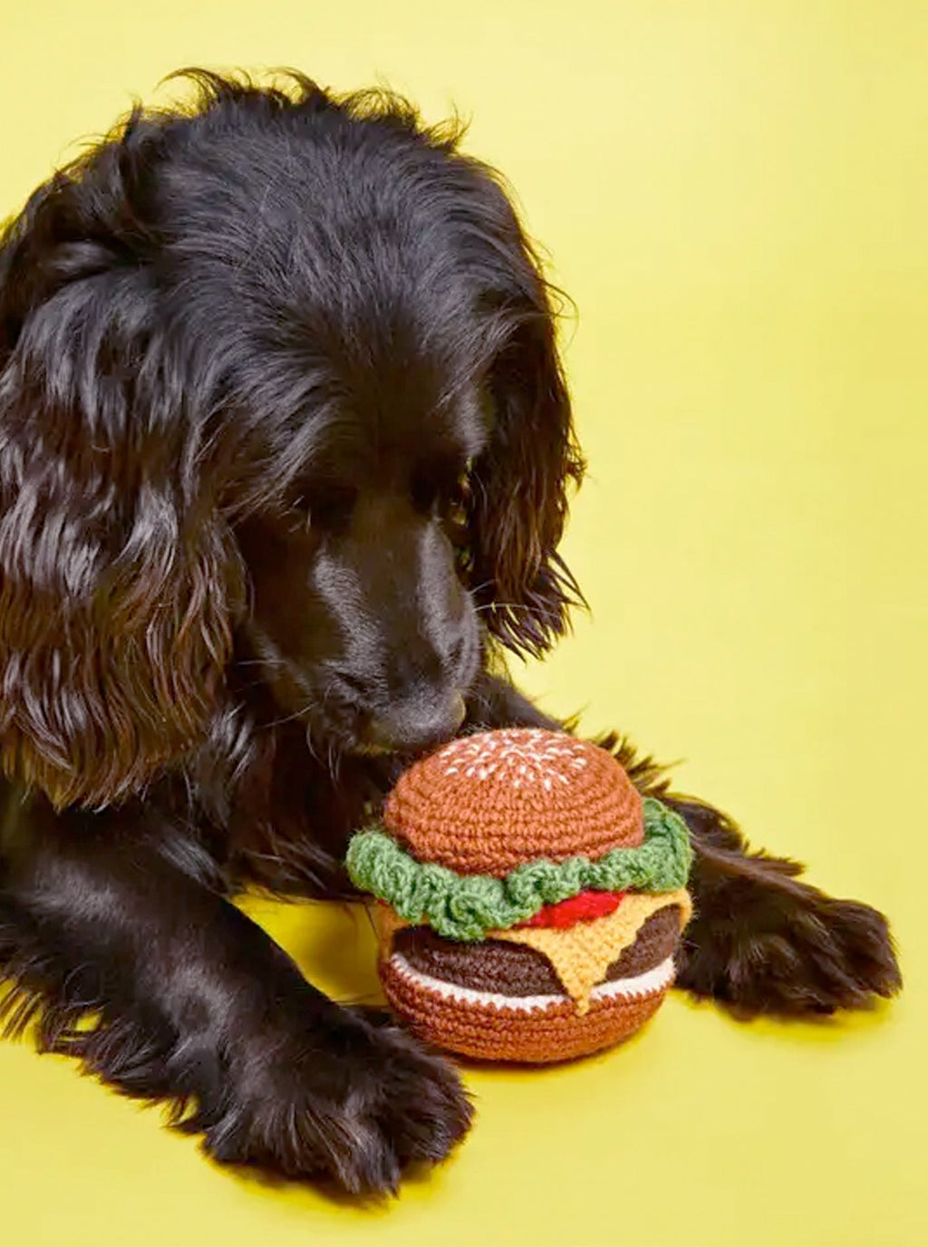 HAND KINT HAMBURGER DOG TOY