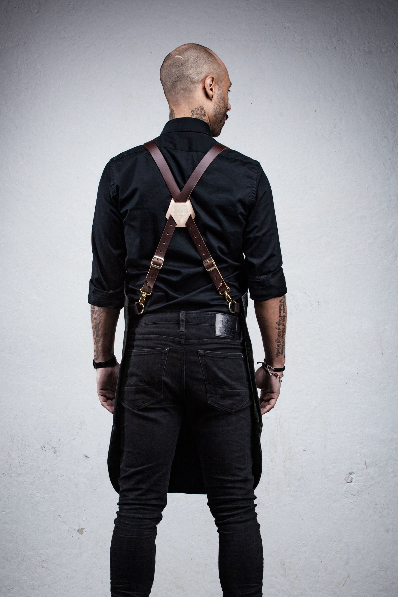 Denim Bartender Apron - Charcoal Grey