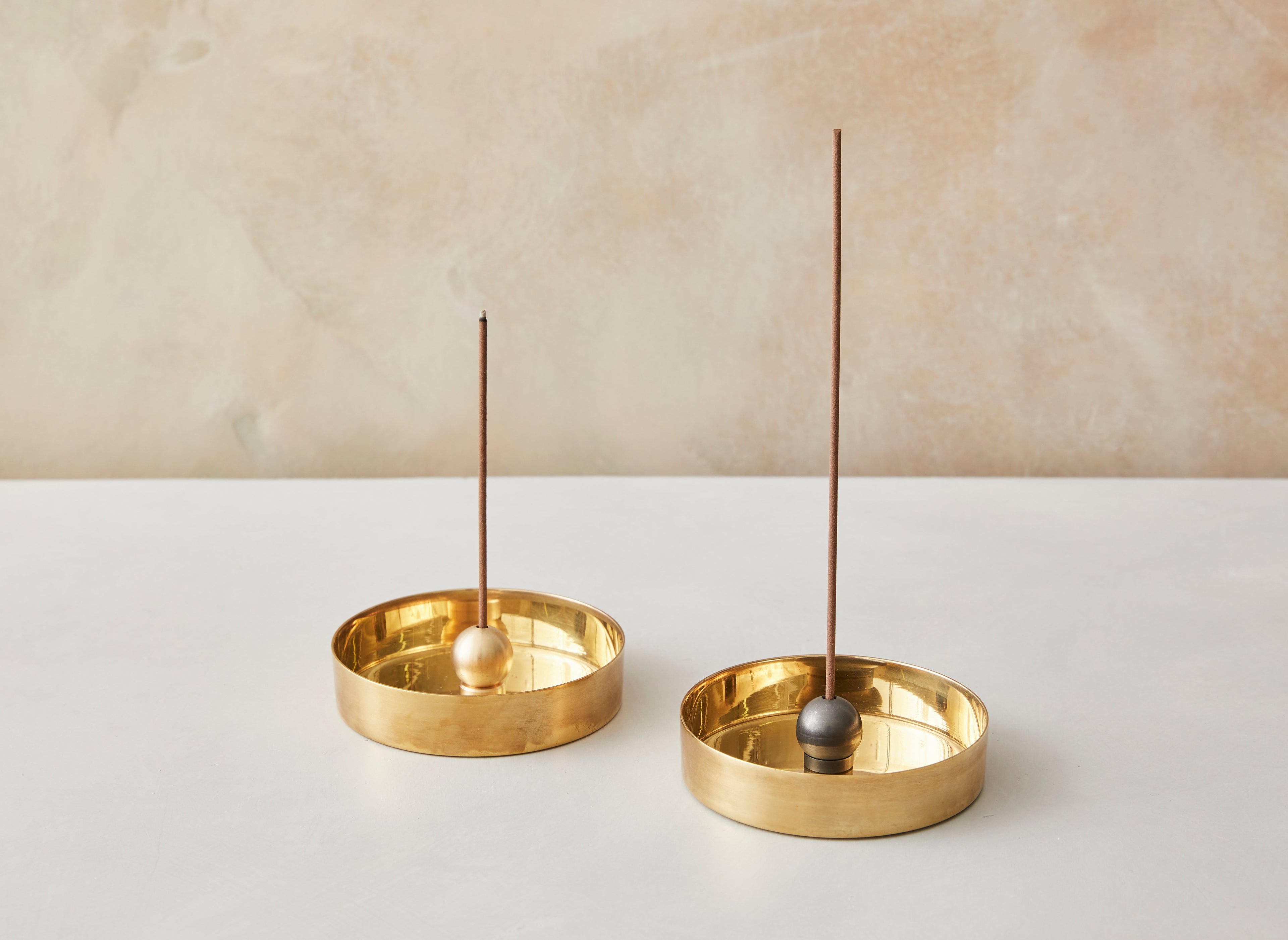 Sphere Incense Burner with Brass Tray ~ 2 Colors
