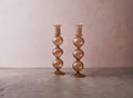 Amaranth Glass Candlestick