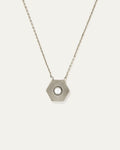 Power Stone Pendant Adjustable Necklace | Silver Pearl