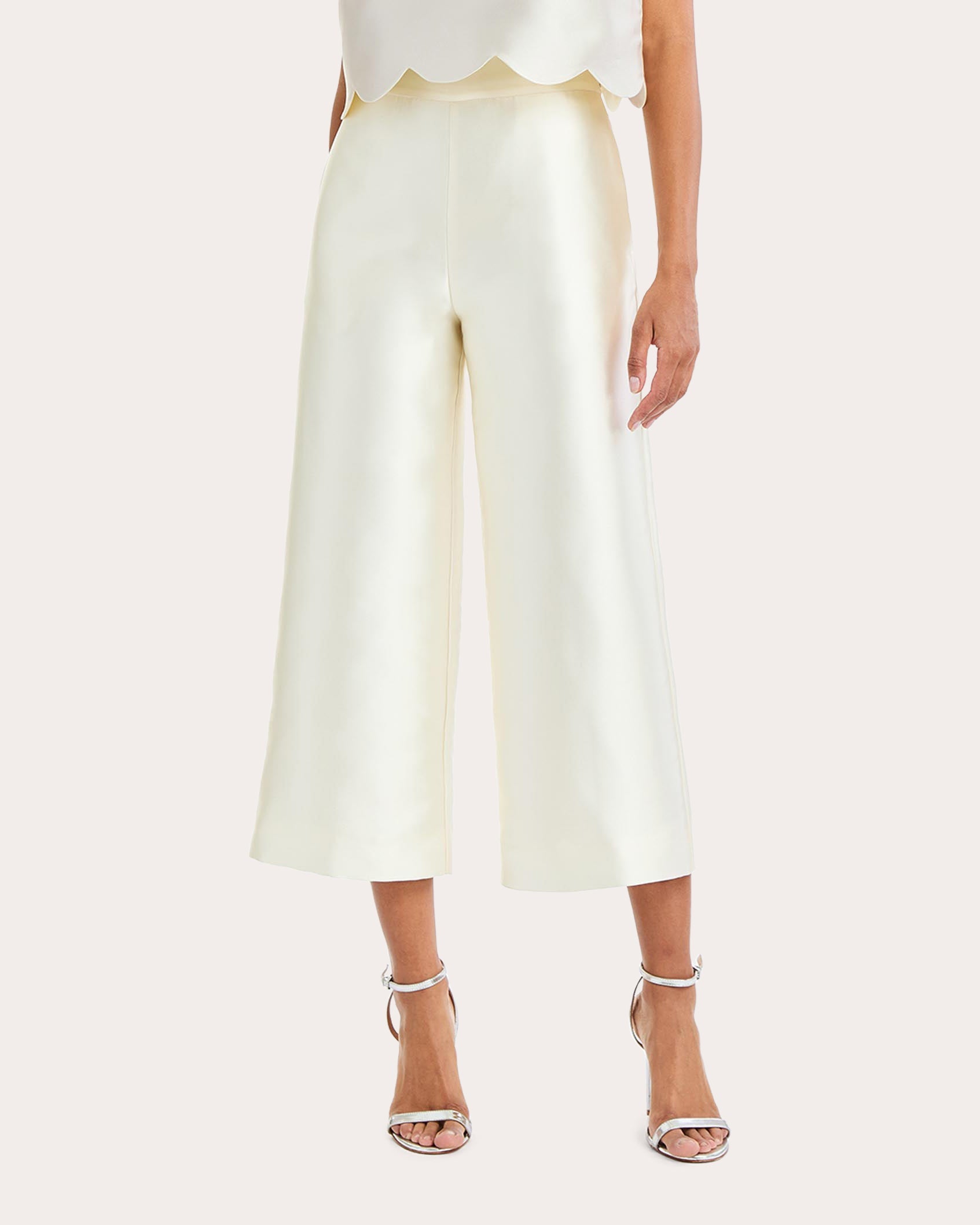 Blake Silk Twill Cropped Flare Pants