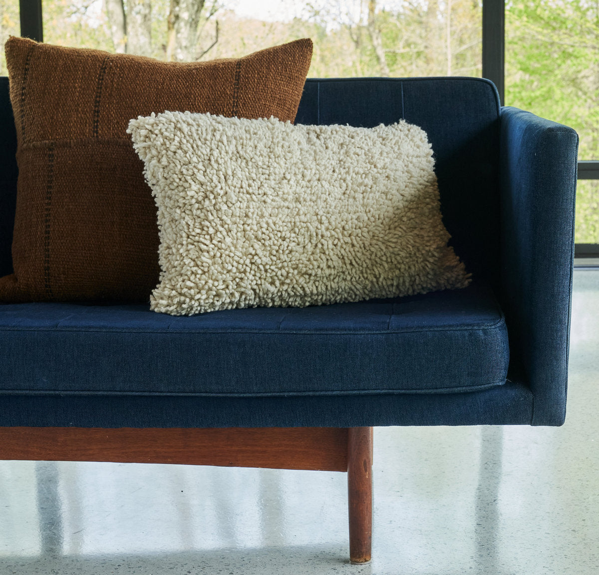 Handmade Wool Shag Pillow, 16"x24"