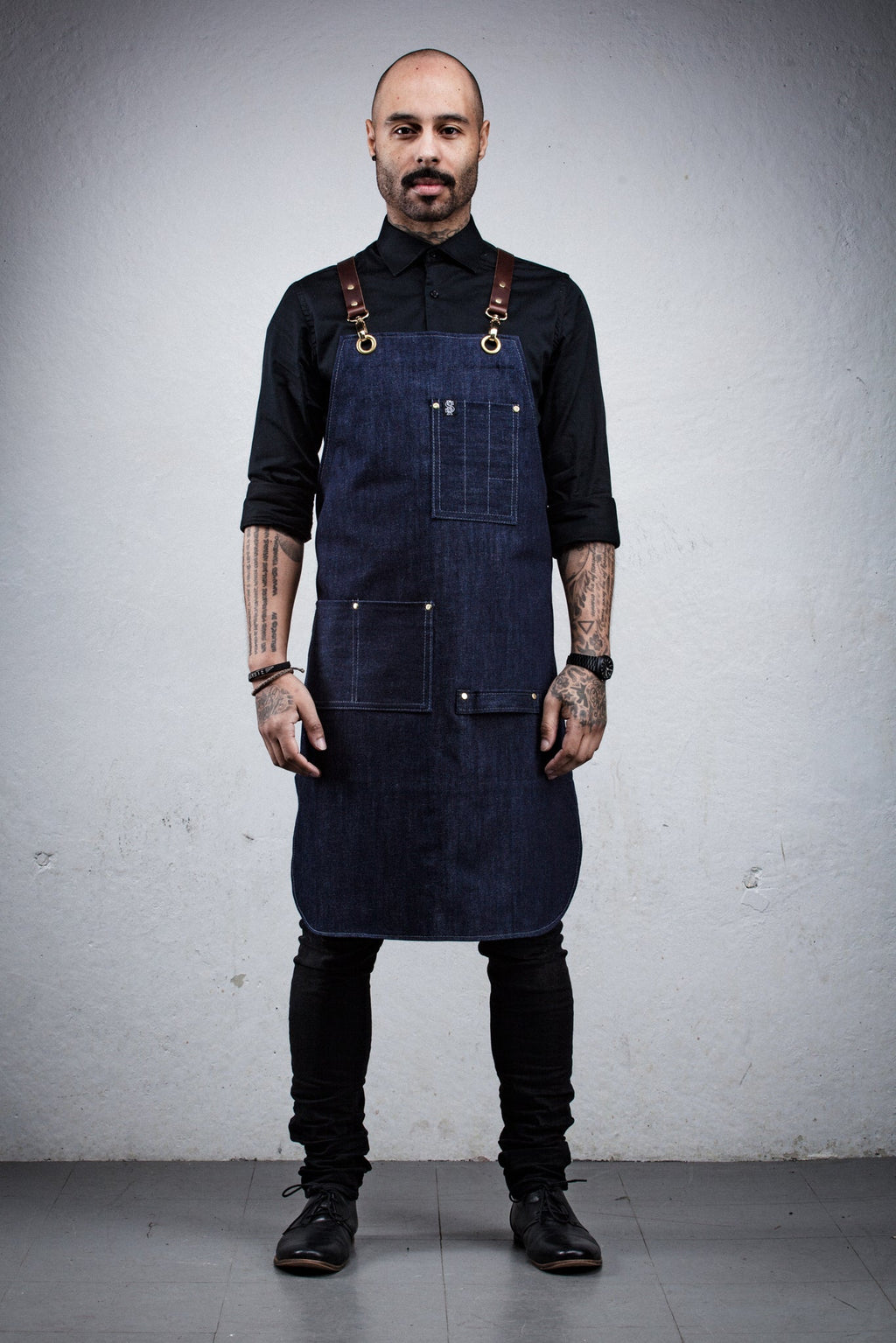 Denim Bartender Apron - Indigo Blue