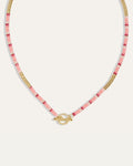Boho Beaded Pink Toggle Necklace