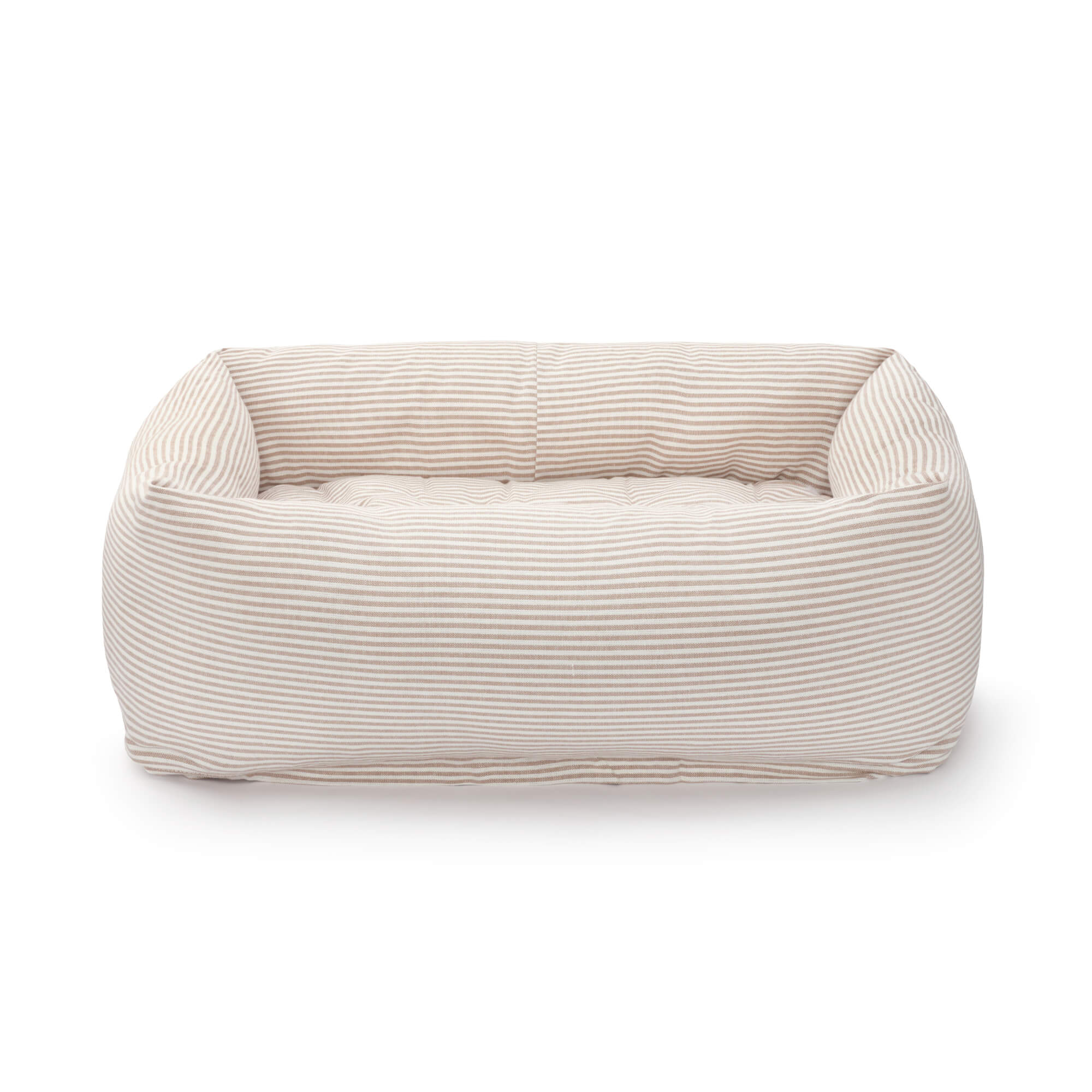 Mushroom Brown Stripe Bolster Dog Bed