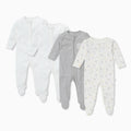 Bunny Printed Clever Zip Sleepsuit 4 Pack