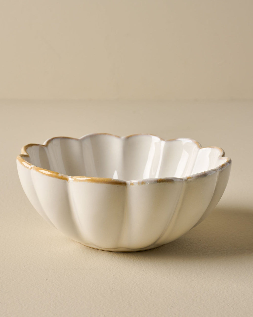 Cream Scalloped Cereal Bowl