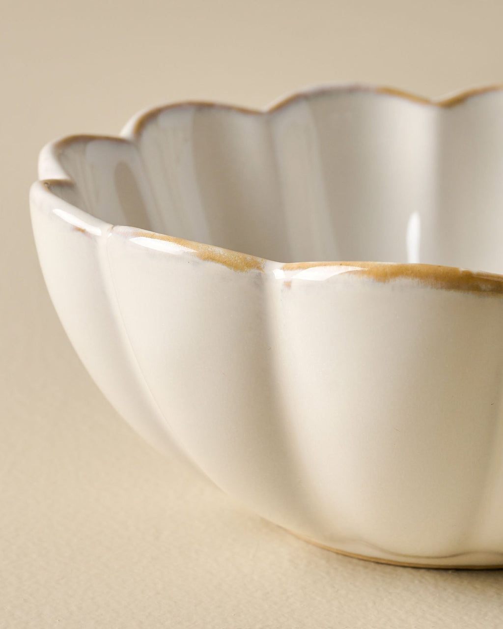 Cream Scalloped Cereal Bowl