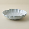 Oversized Grey Scalloped Serving Bowl
