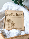 Personalized Memory Keepsake Box, Baby Girl Shower Gift, You are my Sunshine, Custom Newborn Woodland Floral Baby Gift, Unique New Baby Gift