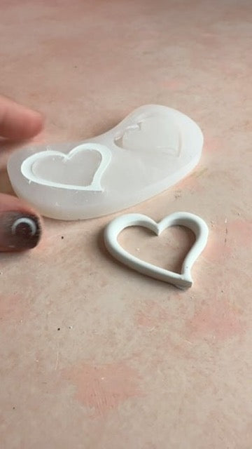Open Heart Link Earrings Silicone mold Valentine