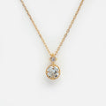 Solid Gold Something Blue Aquamarine Necklace