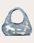Micro Cloud Distressed-Denim Tote