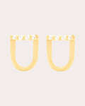 Diamond & 14k Gold Mini Edge Link Stud Earrings