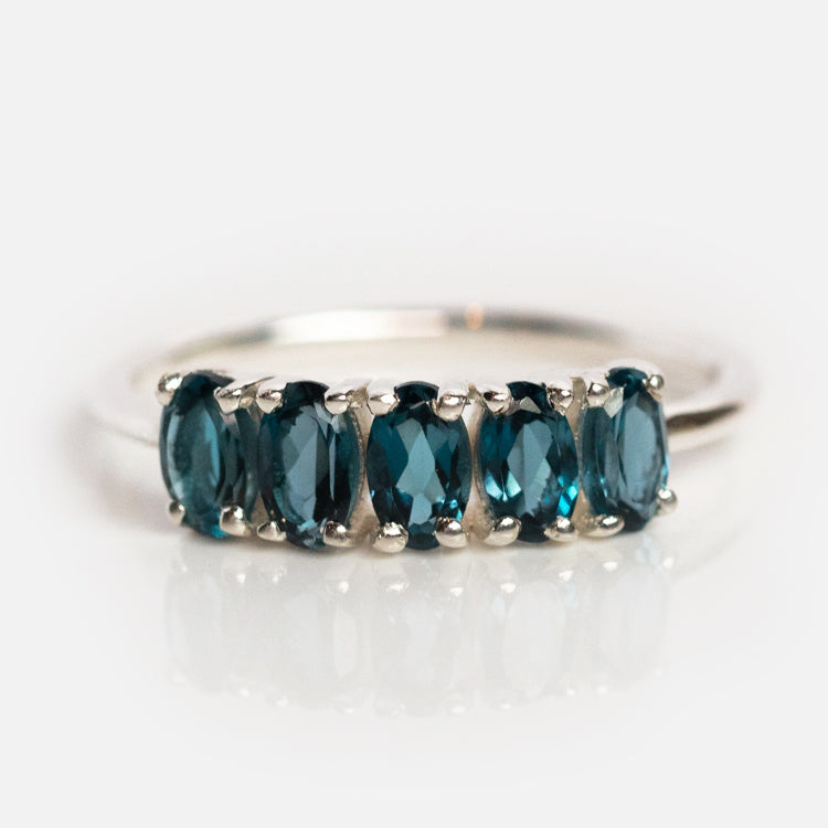 London Blue Topaz Galaxy Ring in Silver