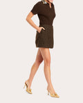 Olivia Metallic Knit Mini Skirt