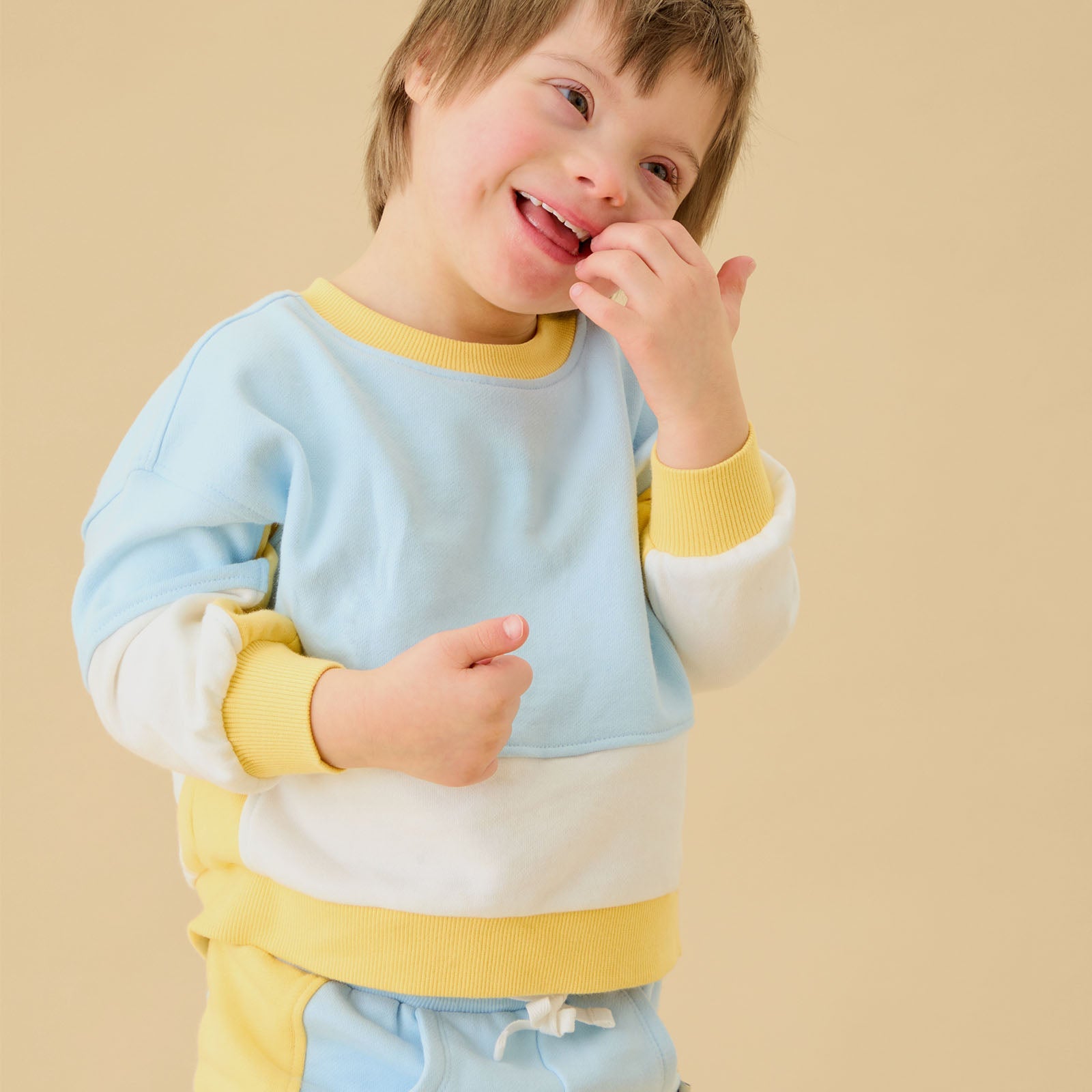 KIDLY by MORI Colourblock Sweatshirt - Blue & Yellow
