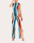 Claudia Abstract Crepe Vest