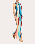 Theo Abstract Crepe Flare Pants
