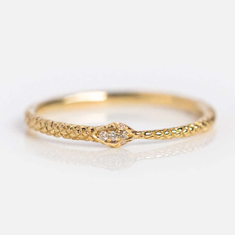 Ouroboros Diamond Snake Ring