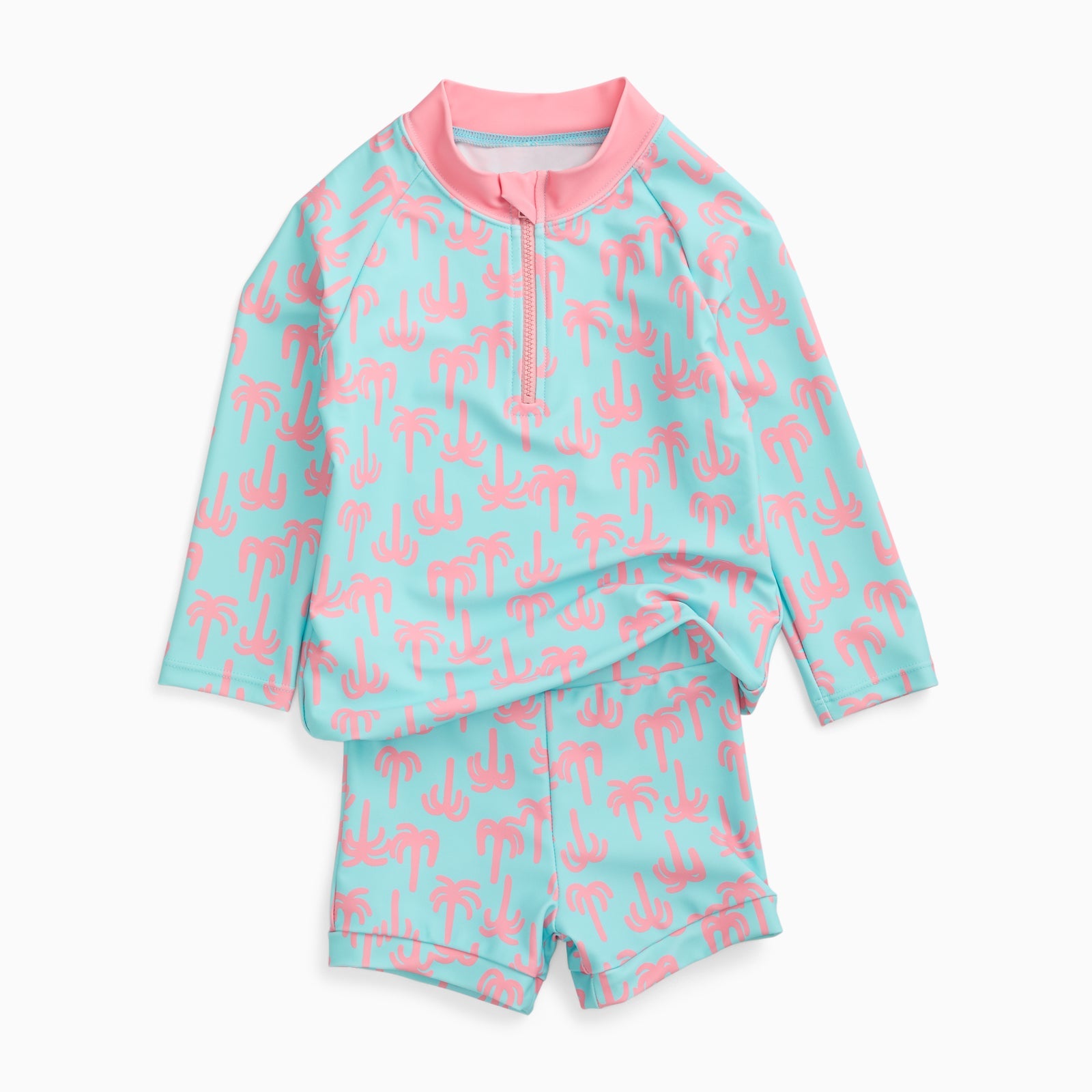 KIDLY by MORI Rash Vest & Swim Shorts - Palm Trees