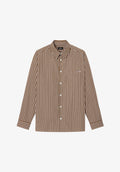 Chemise ample marron à rayures