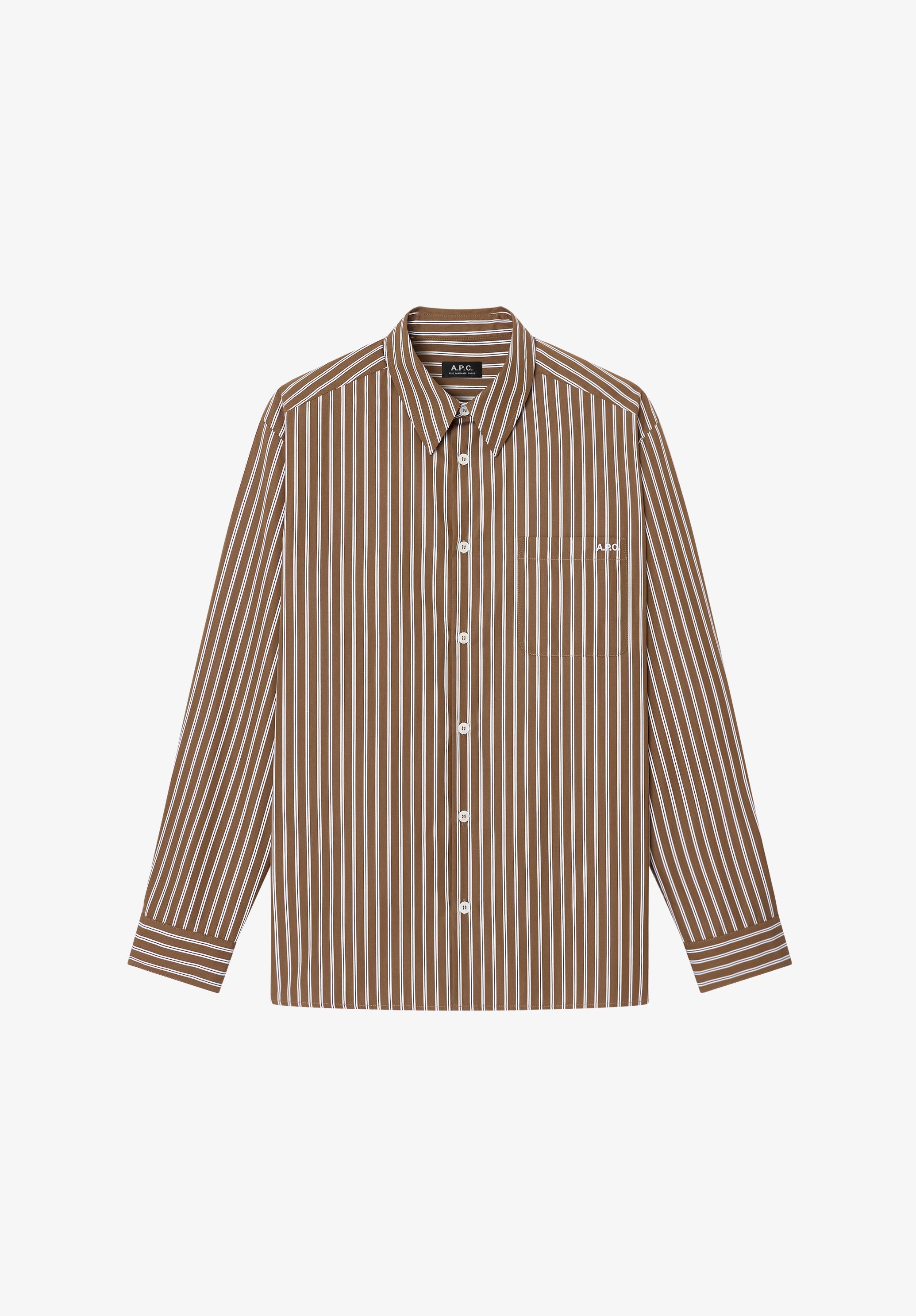 Chemise ample marron à rayures