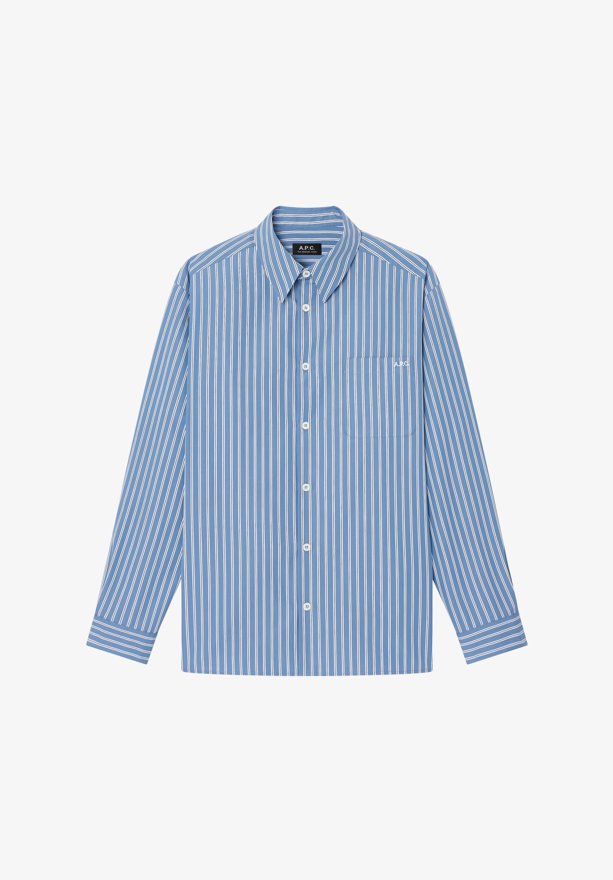 Chemise ample bleue à rayures