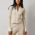 Cottonsilk™ Ribbed Button Up