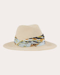 Courtney Satin-Trim Woven Toyo Fedora