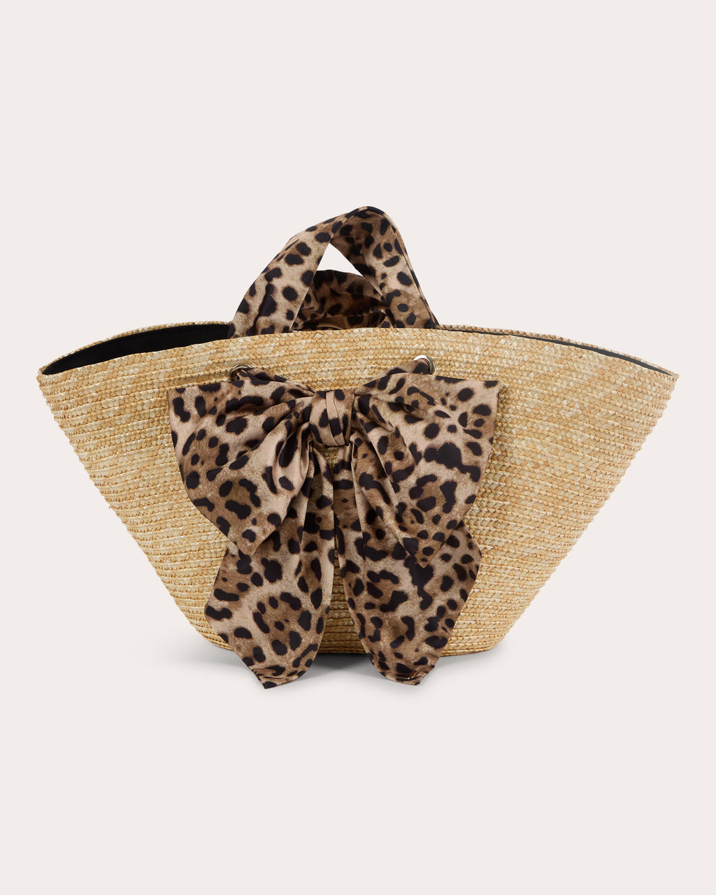 Carlotta Satin Bow Straw Handbag