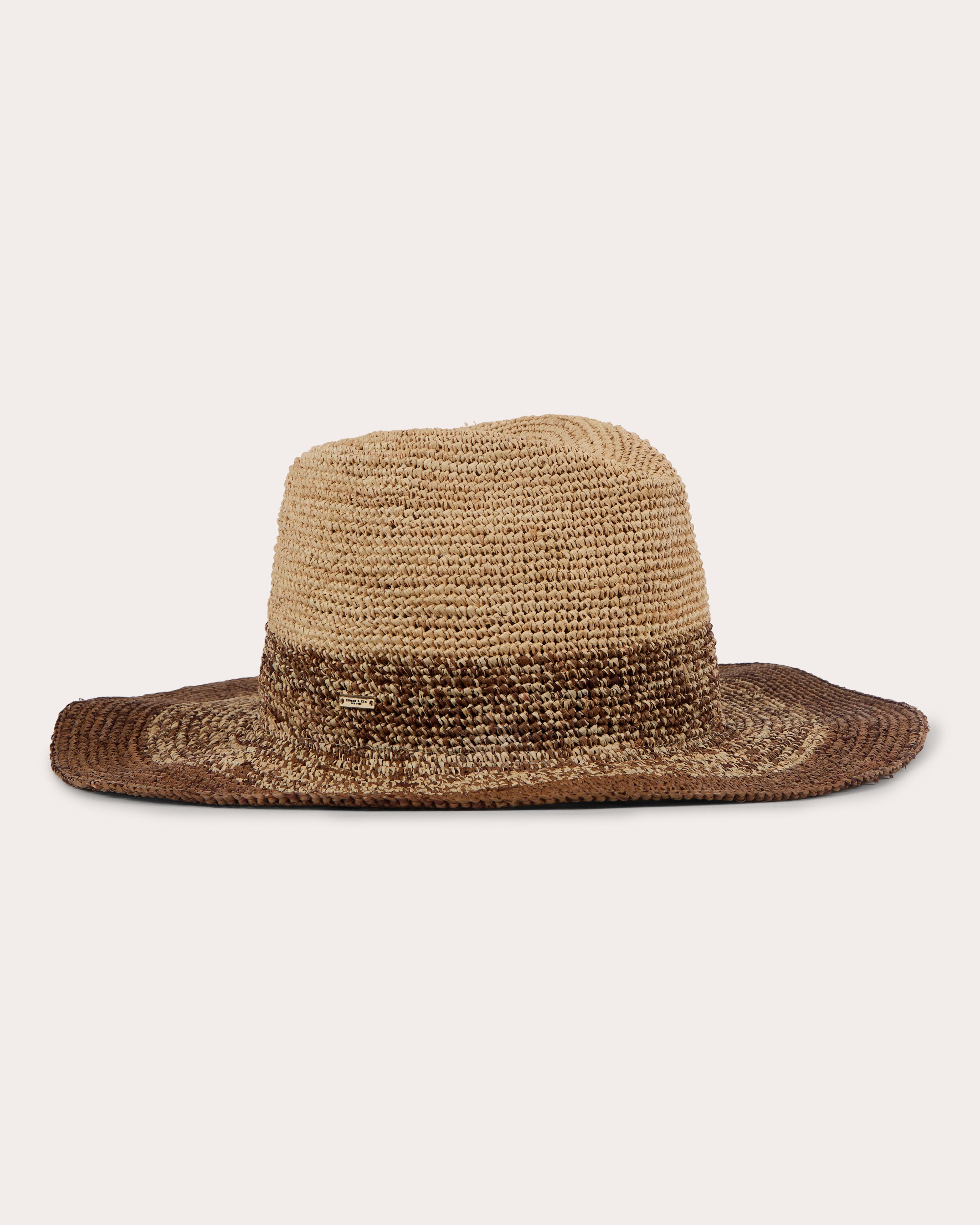 Lourdes Ombré Crocheted Raffia Fedora