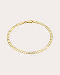 14K Gold Diamond Cuban Link Bracelet