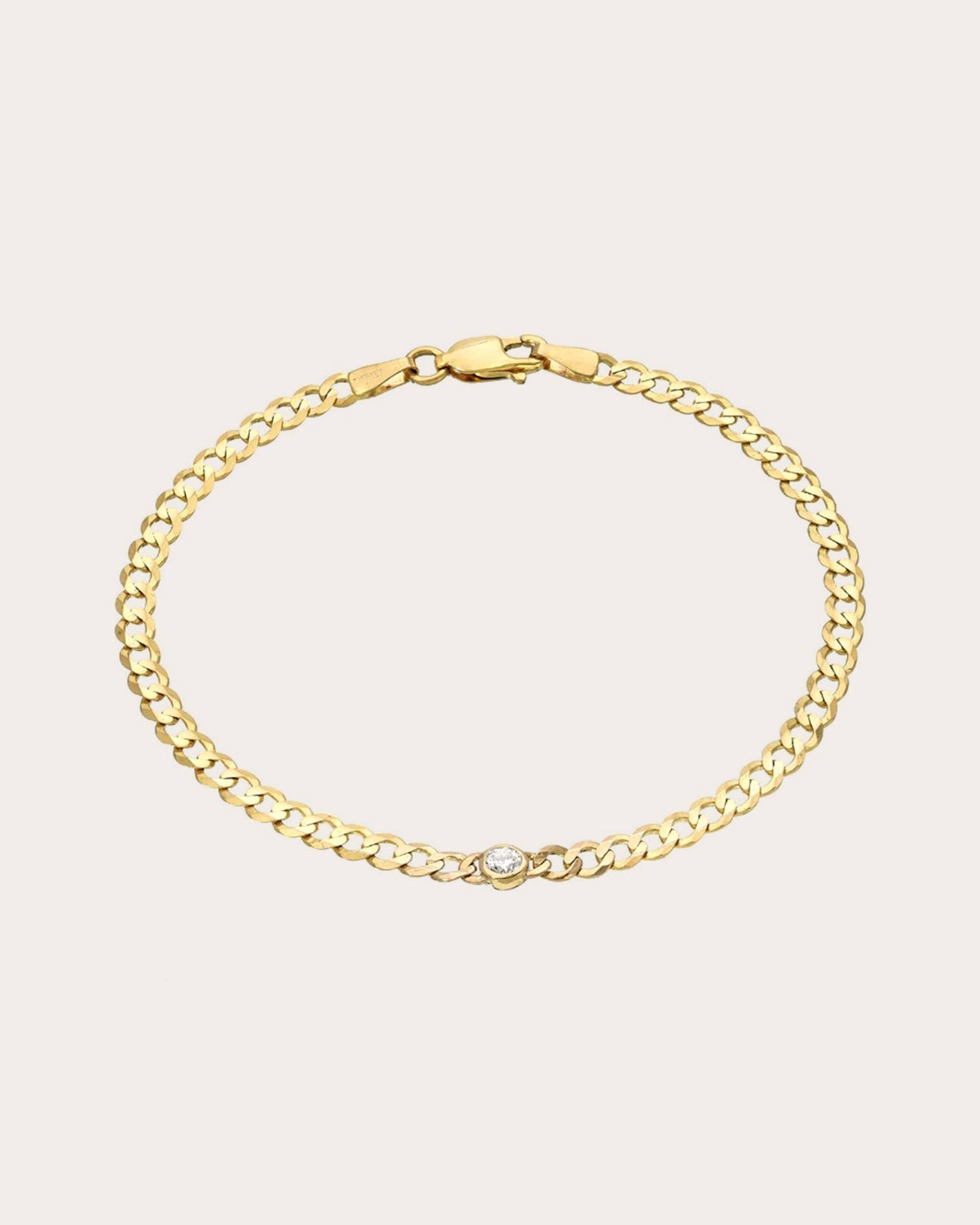 14K Gold Diamond Cuban Link Bracelet