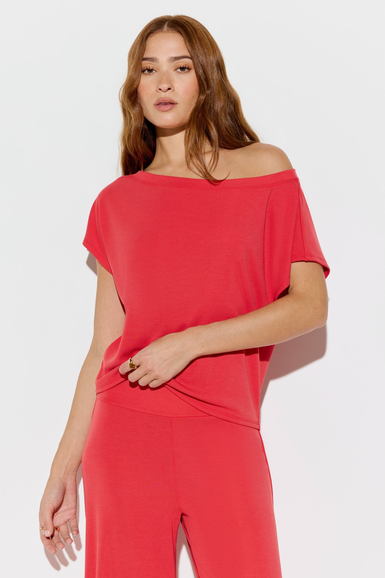 Zen Rib Asha Off The Shoulder Top
