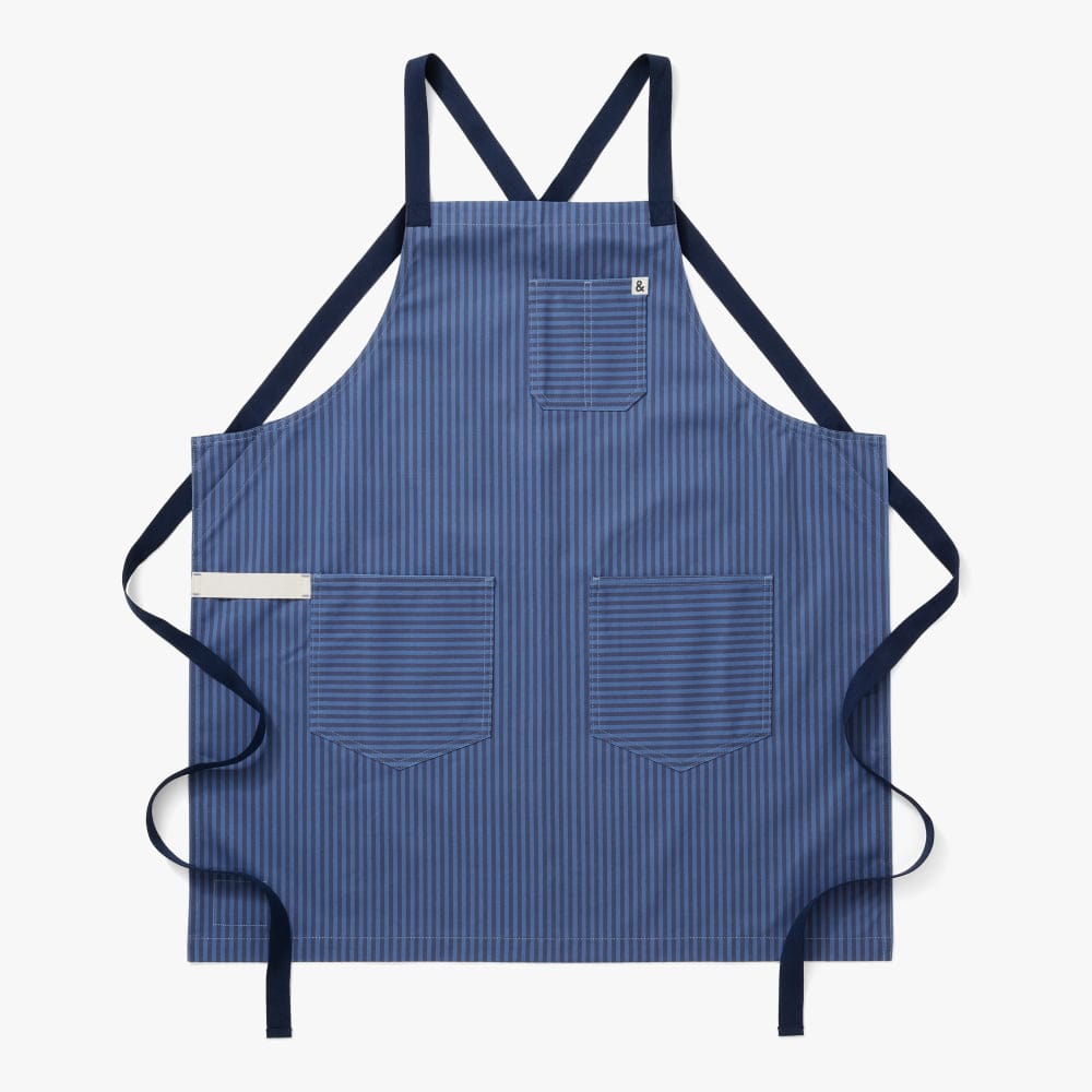 Capri Blue Stripe Crossback Apron