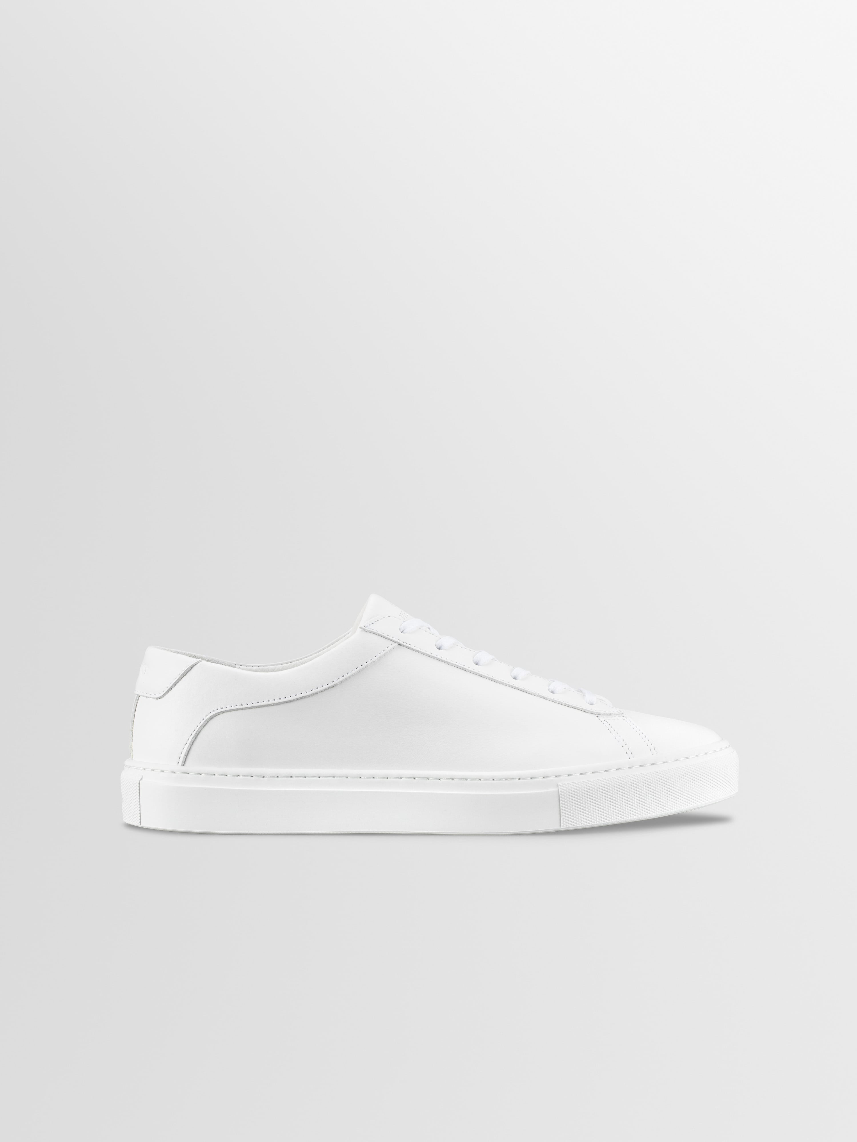 Capri Leather Sneaker in Triple White Wide Fit