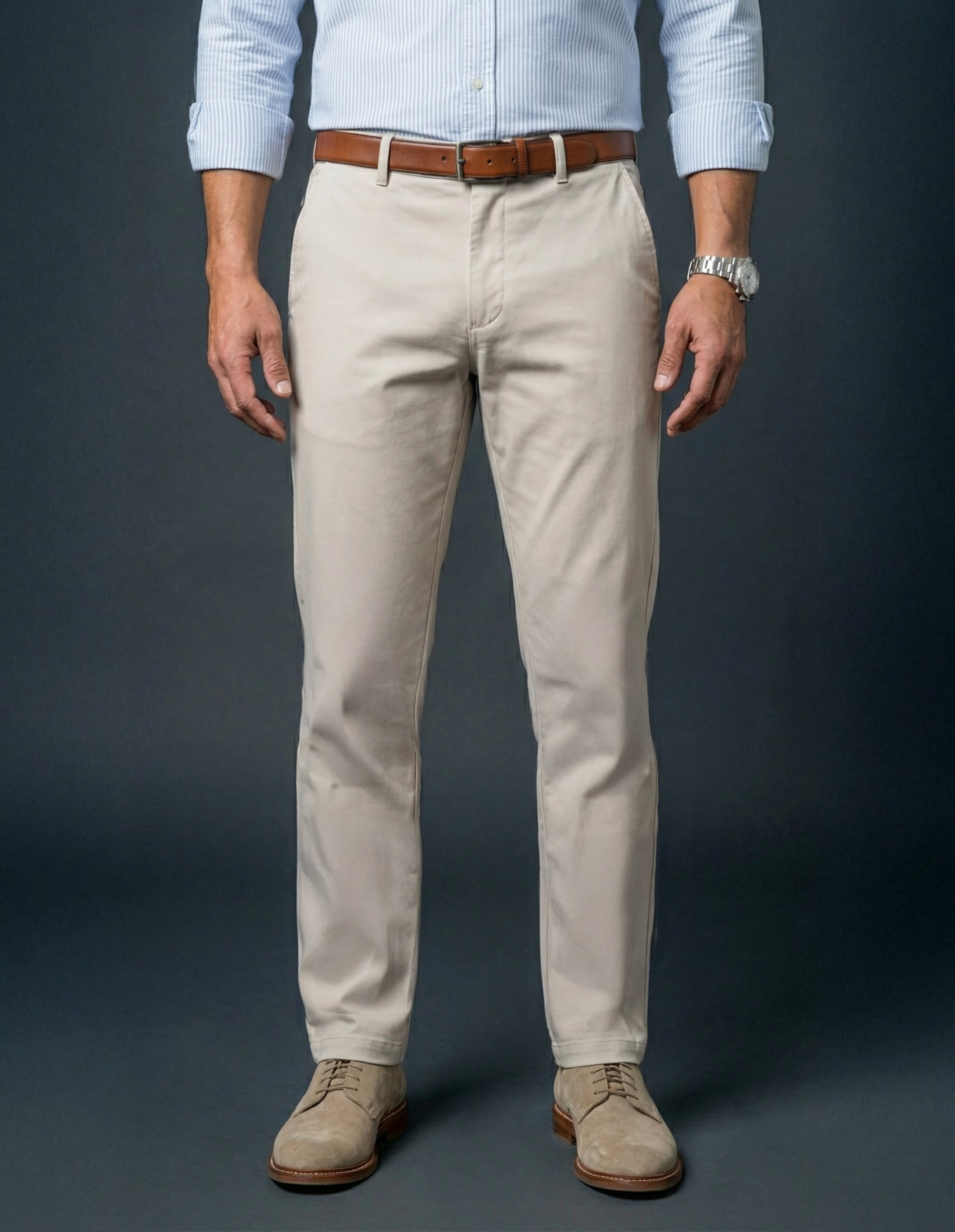 Cashmere Finish Twill Chino - Fossil