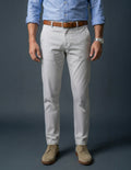 Cashmere Finish Twill Chino - Light Grey