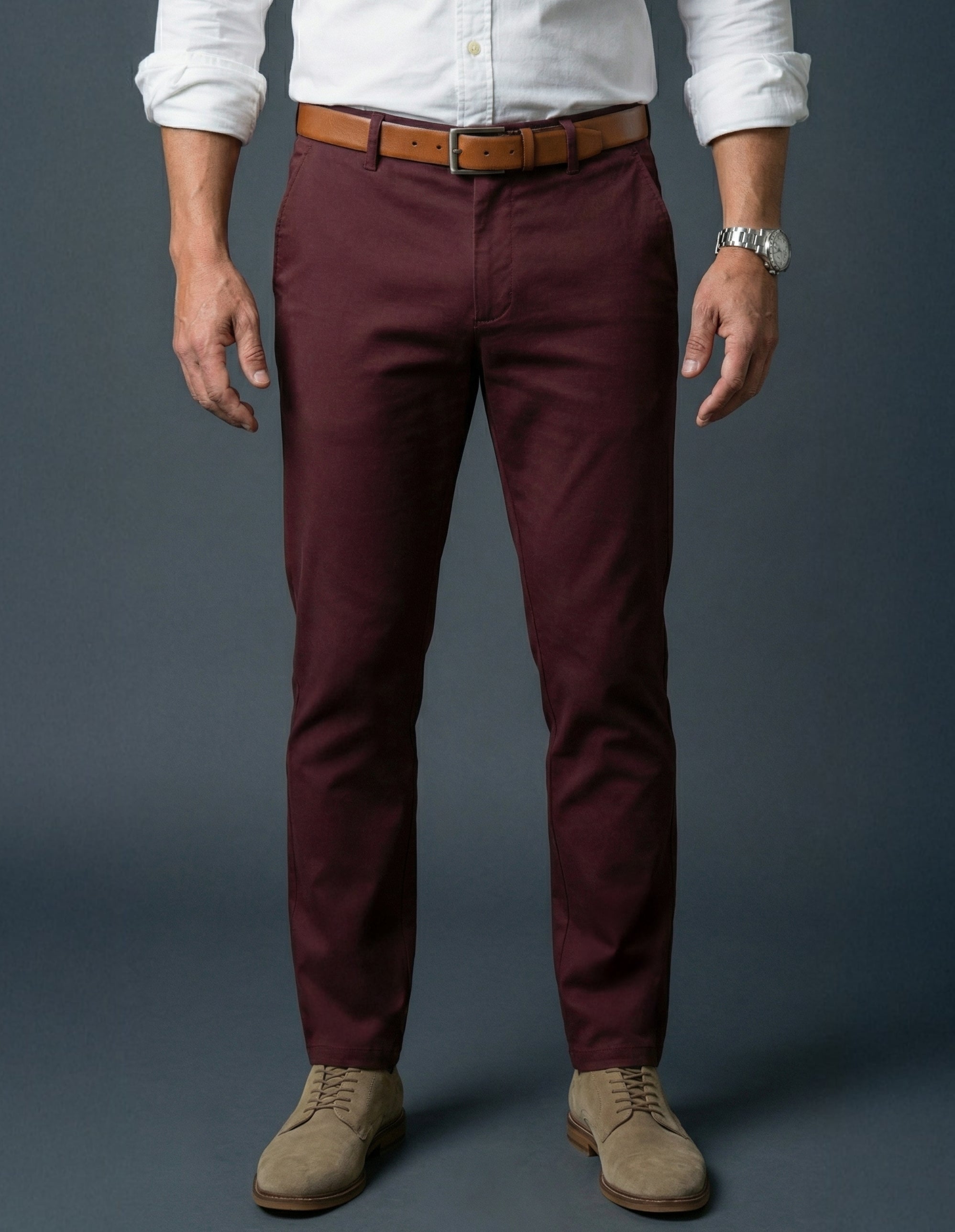 Cashmere Finish Twill Chino - Mahogany