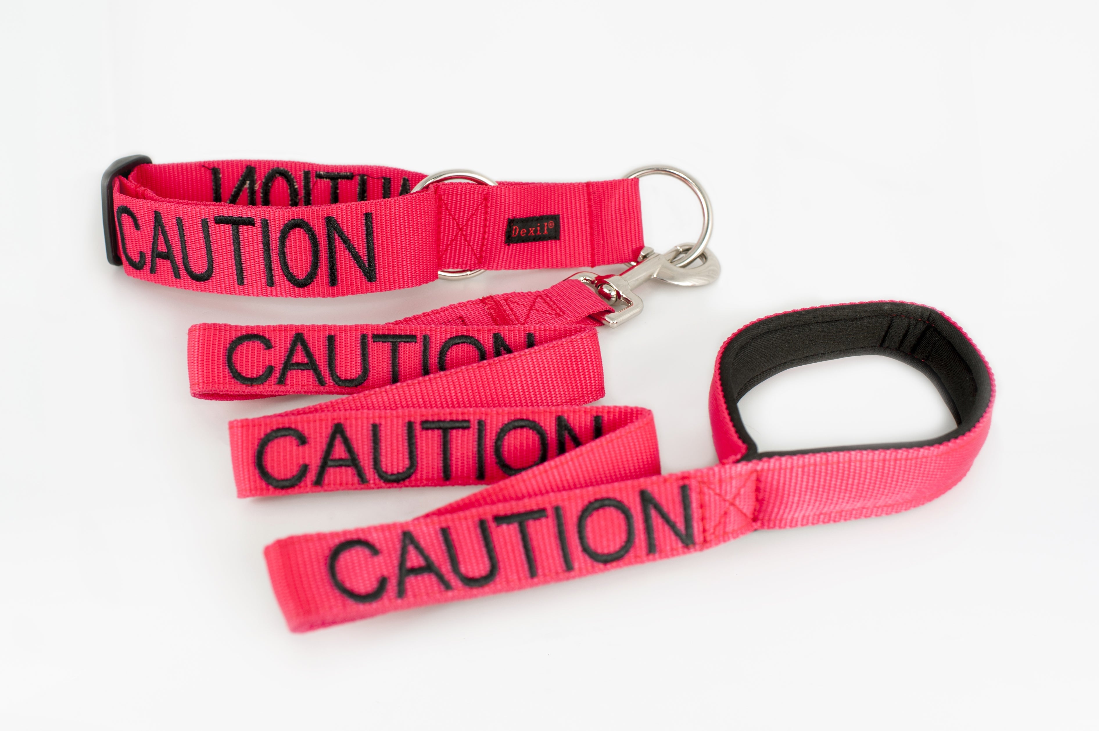 Caution Dog Lead and Collar